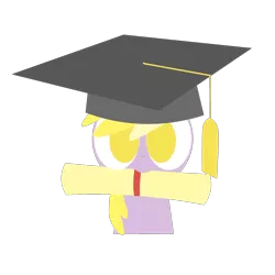 Size: 1440x1440 | Tagged: safe, artist:greenhoof, derpibooru import, dinky hooves, pony, graduation cap, hat, image, png, simple background, solo, transparent background, vector