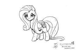 Size: 1973x1315 | Tagged: safe, artist:digiral, derpibooru import, fluttershy, pegasus, pony, 2016, female, image, jpeg, mare, monochrome, solo