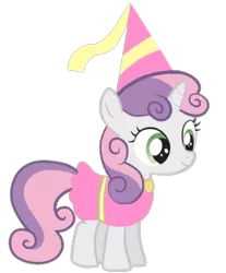 Size: 673x811 | Tagged: safe, artist:darlycatmake, derpibooru import, sweetie belle, unicorn, adorable face, adorkable, beautiful, clothes, cute, dork, dress, dressup, happy, hat, hennin, image, png, pretty, princess, princess sweetie belle, proud, smiling