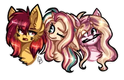 Size: 583x381 | Tagged: safe, artist:tay-niko-yanuciq, derpibooru import, oc, unofficial characters only, earth pony, pony, unicorn, chest fluff, ear fluff, earth pony oc, floppy ears, horn, image, mouth hold, one eye closed, open mouth, png, simple background, smiling, stylus, transparent background, unicorn oc, wink