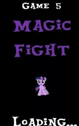 Size: 311x500 | Tagged: safe, artist:jbm-deviantart, derpibooru import, twilight sparkle, pony, unicorn, female, game, image, jpeg, mare, rainbow.exe, smiling, text, title card, unicorn twilight, youtube link