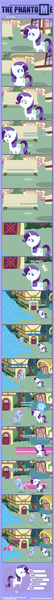 Size: 1205x13455 | Tagged: safe, artist:estories, derpibooru import, pinkie pie, rainbow dash, rarity, oc, oc:bubble lee, pony, comic:the phantom me, alternate hairstyle, image, png, pointy ponies, thumbnail is a stick