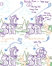 Size: 4779x6013 | Tagged: safe, artist:adorkabletwilightandfriends, derpibooru import, starlight glimmer, oc, oc:johnny, earth pony, pony, unicorn, comic:adorkable twilight and friends, adorkable, adorkable friends, butt, character development, cloud, comic, cute, dork, female, filly, foal, friendship, grass, image, kite, leaves, magic, nature, nice, plot, png, relaxed, relaxing, scenery, slice of life, that pony sure does love kites, tree, wind