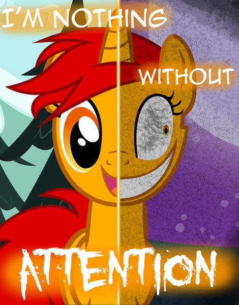 Size: 791x1010 | Tagged: safe, artist:yuitripfag, derpibooru import, oc, oc:blaze, unofficial characters only, pony, unicorn, female, horn, image, insanity, jpeg, mare, smiling, text, two sides