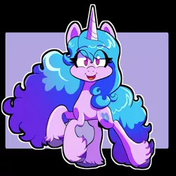 Size: 1920x1920 | Tagged: safe, artist:galaxydream22, derpibooru import, izzy moonbow, pony, unicorn, female, g5, image, jpeg, looking at you, mare, open mouth, open smile, outline, smiling, solo, white outline