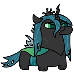 Size: 720x720 | Tagged: safe, artist:fluttershank, derpibooru import, queen chrysalis, changeling, changeling queen, crown, female, image, jewelry, png, regalia, simple background, squatpony, transparent background