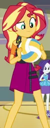 Size: 280x707 | Tagged: safe, derpibooru import, screencap, rarity, sunset shimmer, do it for the ponygram!, equestria girls, equestria girls series, spoiler:eqg series (season 2), cropped, image, png, sports, volleyball