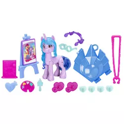 Size: 270x270 | Tagged: safe, derpibooru import, official, izzy moonbow, pony, unicorn, my little pony: make your mark, colored wings, cutie mark magic, g5, gradient wings, hoof to heart, image, jpeg, toy, wings