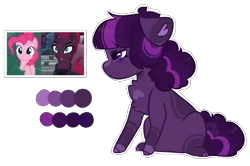 Size: 2557x1697 | Tagged: safe, artist:moccabliss, derpibooru import, pinkie pie, tempest shadow, oc, earth pony, pony, female, filly, foal, image, magical lesbian spawn, offspring, parent:pinkie pie, parent:tempest shadow, parents:tempestpie, png, simple background, transparent background