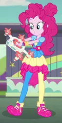 Size: 310x612 | Tagged: safe, derpibooru import, screencap, pinkie pie, equestria girls, equestria girls series, five lines you need to stand in, spoiler:eqg series (season 2), cropped, drone, image, png