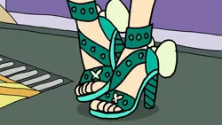 Size: 1600x900 | Tagged: safe, artist:maxkadykov, derpibooru import, equestria girls, equestria girls series, rollercoaster of friendship, clothes, cure mint, high heels, image, jpeg, open-toed shoes, shoes