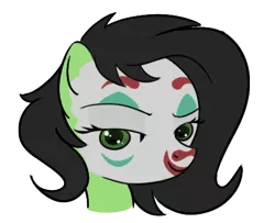 Size: 439x357 | Tagged: safe, artist:n', derpibooru import, oc, oc:anonfilly, pony, female, filly, image, joker (2019), makeup, png, solo, solo female