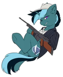 Size: 1503x1820 | Tagged: safe, artist:beardie, derpibooru import, oc, oc:sol nightshade, pony, unicorn, clothes, fedora, gun, hat, image, male, necktie, png, shirt, simple background, stallion, suit, tommy gun, transparent background, weapon