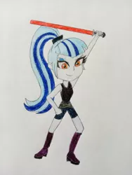 Size: 828x1104 | Tagged: safe, artist:wildguardianangel31, sonata dusk, equestria girls, image, jedi, jpeg, solo, star wars