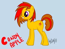 Size: 640x480 | Tagged: safe, artist:applejackderp, derpibooru import, oc, oc:candyapple, earth pony, pony, pony creator, 2011, earth pony oc, female, image, mare, png, smiling, solo