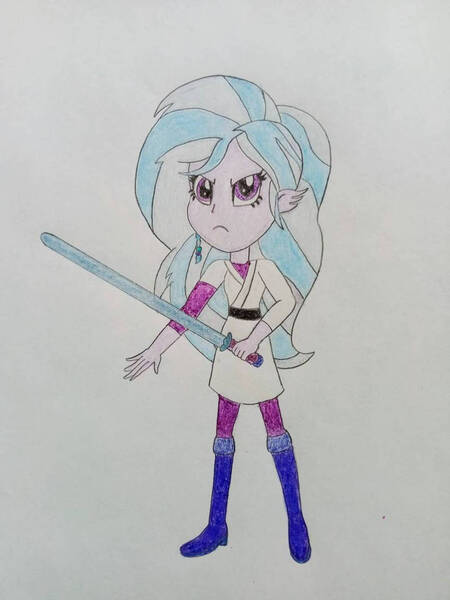 Size: 828x1104 | Tagged: safe, artist:wildguardianangel31, silverstream, equestria girls, boots, image, jedi, jpeg, shoes, solo, star wars