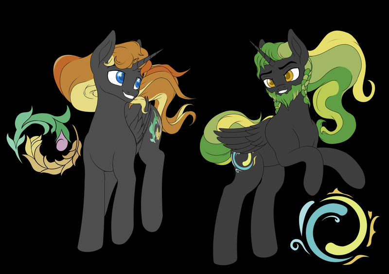 Size: 6044x4264 | Tagged: safe, artist:thehuskylord, derpibooru import, oc, alicorn, autumn, beard, cutie mark, facial hair, flower, food, image, long hair, png, summer, wheat, wings