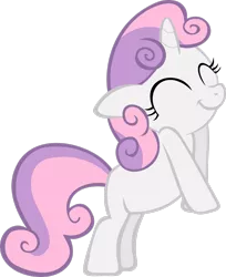 Size: 2212x2711 | Tagged: episode needed, safe, artist:redtoxindash, derpibooru import, sweetie belle, pony, unicorn, ^^, cute, daaaaaaaaaaaw, diasweetes, eyes closed, female, filly, foal, happy, image, png, simple background, smiling, solo, transparent background