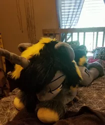 Size: 2678x3186 | Tagged: safe, artist:lanacraft, derpibooru import, oc, oc:knick knack, unicorn, chest fluff, image, jpeg, life size, male, plushie, solo