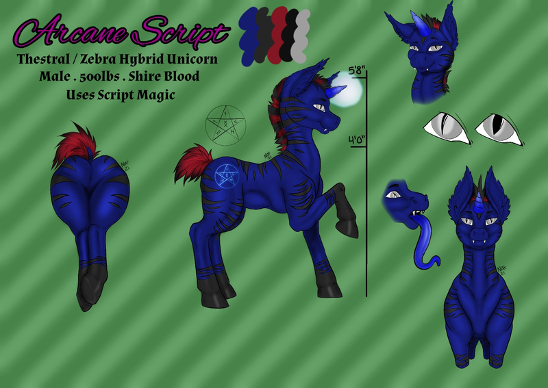 Size: 1600x1134 | Tagged: safe, artist:natashawolfy, derpibooru import, oc, oc:arcane script, hybrid, pony, image, png, reference sheet