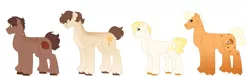 Size: 1280x394 | Tagged: safe, artist:itstechtock, derpibooru import, oc, oc:baguette, oc:banana bread, oc:pumpernickel, oc:sourdough, unofficial characters only, earth pony, pony, image, jpeg, male, simple background, stallion, white background