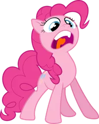 Size: 1024x1280 | Tagged: safe, artist:dasprid, derpibooru import, pinkie pie, earth pony, pony, filli vanilli, .svg available, female, full body, hooves, image, mare, open mouth, png, shocked, simple background, solo, standing, tail, tongue out, transparent background, vector