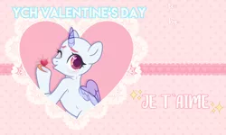 Size: 2000x1200 | Tagged: safe, artist:fenix-artist, derpibooru import, oc, unofficial characters only, alicorn, pony, alicorn oc, blowing a kiss, bust, commission, eyelashes, female, heart, horn, image, mare, one eye closed, png, smiling, solo, underhoof, valentine's day card, wings, wink, your character here