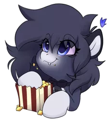 Size: 3442x3739 | Tagged: safe, artist:rileyisherehide, derpibooru import, oc, oc:lumina azure, pegasus, pony, series:munching popcorn, cute, eating, emoji, female, fire, food, happy, hooves, image, mare, pegasus oc, png, popcorn, smiling, solo, solo female, tassels, watching, wings