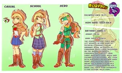 Size: 1035x624 | Tagged: safe, artist:geluatekurama, applejack, equestria girls, crossover, crystal guardian, image, jpeg, my hero academia, solo