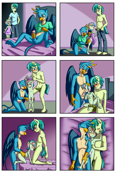 Size: 3500x5250 | Tagged: explicit, artist:anibaruthecat, banned from derpibooru, coral currents, gallus, sandbar, anthro, earth pony, gryphon, aftersex, age difference, anus, bed, blushing, brother and sister, casual masturbation, clothes, comic, complete nudity, creampie, cum, dress, female, flaccid, group sex, handjob, hoof feet, image, incest, jeans, lolicon, male, masturbation, missing cutie mark, nipples, nudity, oral, panties, pants, partial nudity, penetration, penis, png, sex, shirt, siblings, spitroast, straight, t-shirt, threesome, underage, underwear, undressing, vaginal