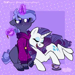 Size: 2048x2048 | Tagged: safe, artist:3ggmilky, derpibooru import, rarity, oc, pony, unicorn, canon x oc, clothes, cup, female, high res, hoodie, image, mare, png, teacup, unshorn fetlocks