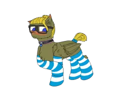 Size: 4000x3000 | Tagged: safe, artist:donnik, derpibooru import, oc, oc:donnik, unofficial characters only, pegasus, pony, blushing, chest fluff, clothes, collar, ear fluff, image, png, simple background, socks, solo, striped socks, transparent background