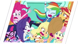 Size: 1920x1080 | Tagged: safe, artist:rarityvrymercollectiveoriginals, derpibooru import, edit, edited screencap, screencap, applejack, fluttershy, pinkie pie, rainbow dash, rarity, sci-twi, sunset shimmer, twilight sparkle, equestria girls, equestria girls series, rollercoaster of friendship, image, png, rarity peplum dress