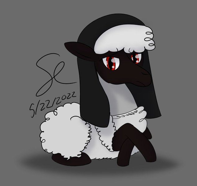 Size: 2728x2584 | Tagged: safe, artist:malixcrash, artist:megabyte1835, derpibooru import, oc, oc:sister caprina, sheep, image, png, simple background, solo