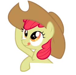 Size: 4550x4511 | Tagged: safe, artist:geonine, derpibooru import, apple bloom, earth pony, pony, female, filly, foal, hat, image, png, simple background, solo, tongue out, transparent background, vector