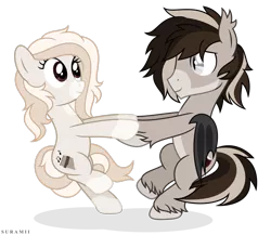 Size: 2627x2282 | Tagged: safe, artist:suramii, derpibooru import, oc, unofficial characters only, bat pony, earth pony, pony, dancing, deviantart watermark, female, image, male, mare, obtrusive watermark, png, simple background, stallion, transparent background, watermark