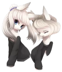 Size: 1083x1261 | Tagged: safe, artist:dammmnation, derpibooru import, oc, unofficial characters only, earth pony, pony, clothes, earth pony oc, eyes closed, female, image, mare, png, siblings, simple background, transparent background, twins