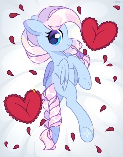 Size: 1000x1280 | Tagged: safe, artist:fenix-artist, derpibooru import, oc, unofficial characters only, pegasus, pony, body pillow, body pillow design, commission, eyelashes, female, heart, heart pillow, image, jpeg, mare, pegasus oc, pillow, solo, underhoof, wings, ych result
