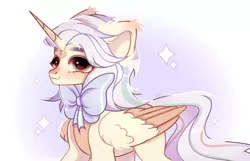 Size: 1280x822 | Tagged: safe, artist:sirok9999, derpibooru import, oc, unofficial characters only, alicorn, pony, alicorn oc, blushing, colored wings, cute, ear fluff, horn, image, jpeg, male, smiling, solo, stallion, two toned wings, wings