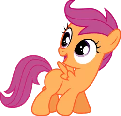 Size: 2508x2391 | Tagged: safe, artist:skie-vinyl, derpibooru import, scootaloo, pegasus, pony, .svg available, cute, cutealoo, female, filly, foal, high res, image, png, simple background, solo, transparent background, vector
