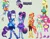 Size: 1016x786 | Tagged: safe, derpibooru import, applejack, fluttershy, pinkie pie, rainbow dash, rarity, sci-twi, sunset shimmer, twilight sparkle, equestria girls, boots, clothes, cowboy boots, crystal guardian, female, gray background, high heel boots, humane five, humane seven, humane six, image, jpeg, shoes, simple background, solo