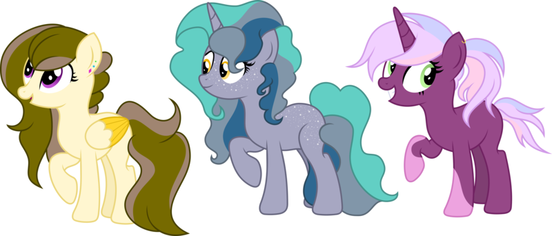 Size: 2827x1210 | Tagged: safe, artist:littlejurnalina, derpibooru import, oc, unofficial characters only, pegasus, pony, unicorn, female, image, mare, png, simple background, transparent background