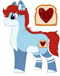 Size: 1246x1571 | Tagged: safe, artist:moonert, derpibooru import, oc, unofficial characters only, earth pony, pony, bread, earth pony oc, food, image, male, png, simple background, solo, stallion, toast, transparent background