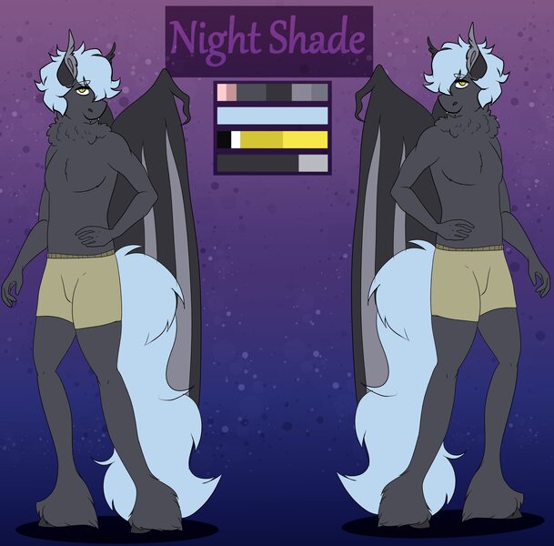 Size: 3927x3868 | Tagged: safe, artist:inisealga, derpibooru import, oc, oc:nightshade, unofficial characters only, anthro, bat pony, pony, commission, image, jpeg, male, reference, reference sheet, solo, stallion, unshorn fetlocks