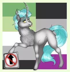 Size: 2918x3000 | Tagged: safe, artist:inisealga, derpibooru import, oc, oc:lunar signal, unofficial characters only, hybrid, pony, asexual, asexual pride flag, curved horn, horn, hybrid oc, image, jpeg, male, pride, pride flag, stallion