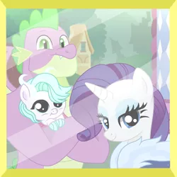 Size: 1000x1000 | Tagged: safe, artist:snowwind69, derpibooru import, rarity, spike, oc, oc:emerald turquoise, dracony, hybrid, pony, unicorn, base used, female, filly, foal, image, interspecies offspring, looking at you, male, mare, offspring, older, older spike, parent:rarity, parent:spike, parents:sparity, photo, png, shipping, sparity, straight, trio