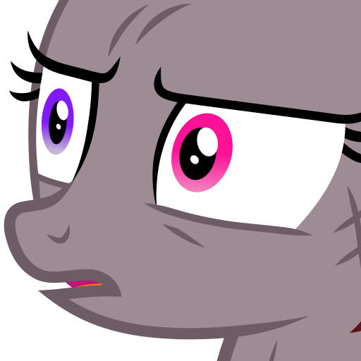 Size: 512x512 | Tagged: safe, artist:flynnmlp, derpibooru import, oc, oc:funny jo, unofficial characters only, pony, .svg available, derpibooru exclusive, emote, female, heterochromia, image, lidded eyes, mare, open mouth, png, recolor, scratches, simple background, solo, transparent background, vector