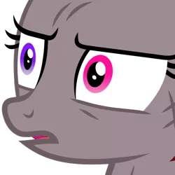 Size: 512x512 | Tagged: safe, artist:flynnmlp, derpibooru import, oc, oc:funny jo, unofficial characters only, pony, .svg available, derpibooru exclusive, emote, female, heterochromia, image, lidded eyes, mare, open mouth, png, recolor, scratches, simple background, solo, transparent background, vector