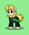 Size: 59x70 | Tagged: safe, artist:dematrix, derpibooru import, pony, unicorn, pony town, clothes, green background, image, jedi, luke skywalker, male, pixel art, png, simple background, stallion, star wars, sword, weapon