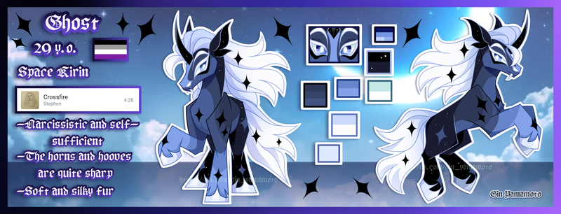 Size: 2895x1108 | Tagged: safe, artist:gkolae, derpibooru import, oc, unofficial characters only, pony, unicorn, duo, hoof shoes, horn, image, png, rearing, reference sheet, unicorn oc